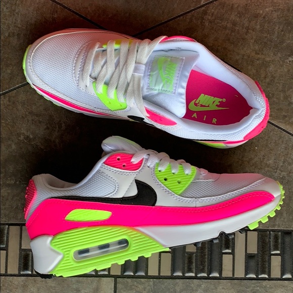 WMNS NIKE AIR MAX 90 White/Black-Pink Blast - Picture 14 of 16